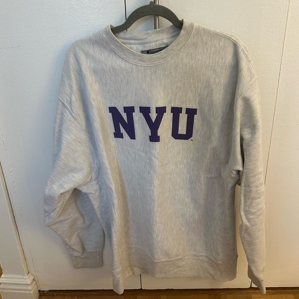 NYU Gray Sweater champion size large